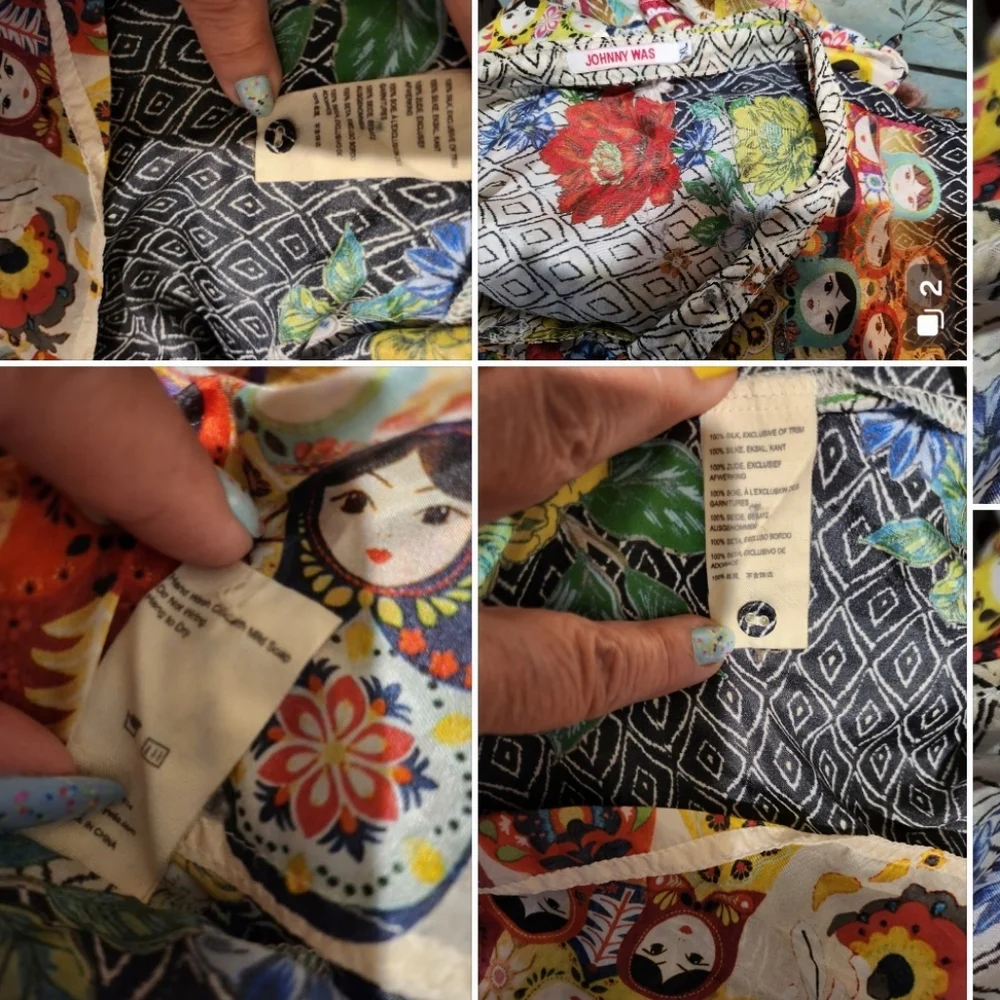 JOHNNY WAS SILK XL LONG SLEEVE TOP - Picture 4 of 4